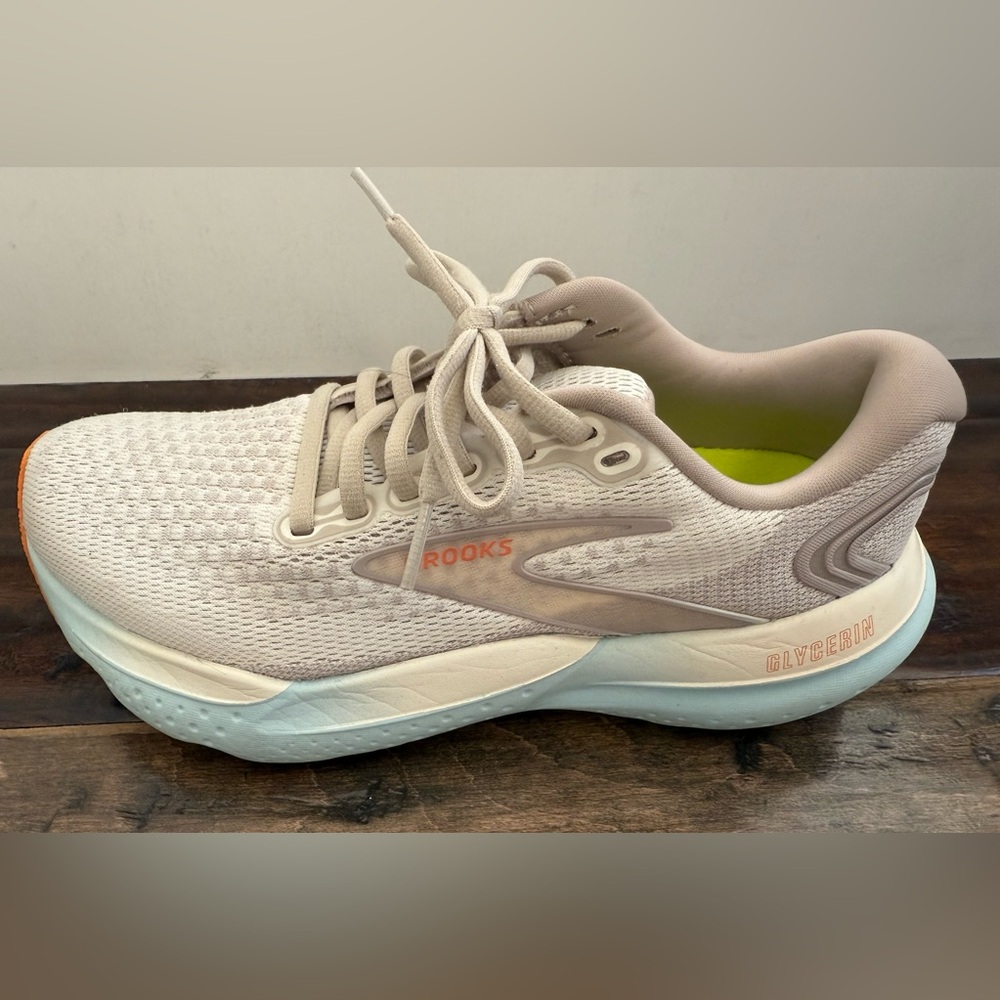 Brooks White and Gray Athletic Shoes
